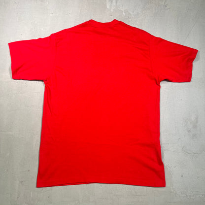 1980s Budwesier Logo Tee Red Size XL USED v19384