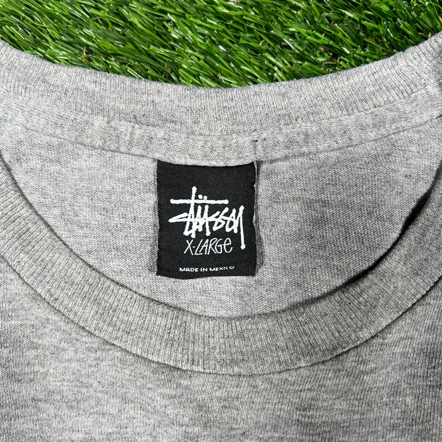 Y2K Stussy "Stand Firm" Dinosaur Grey Tee Size XL USED x14774