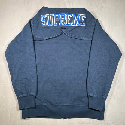 Supreme Zip Hooded Spellout Navy Blue Hoodie (2016) Size XL USED x16910