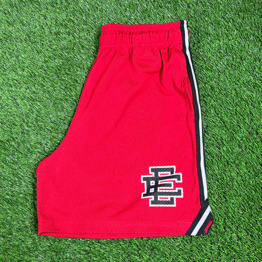 Eric Emanuel Black Pipping Red Shorts Size XL USED x14396