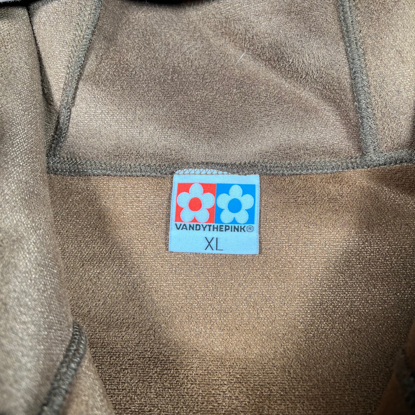 Vandy the Pink Brown Bear Fleece Jacket Size XL USED x15801