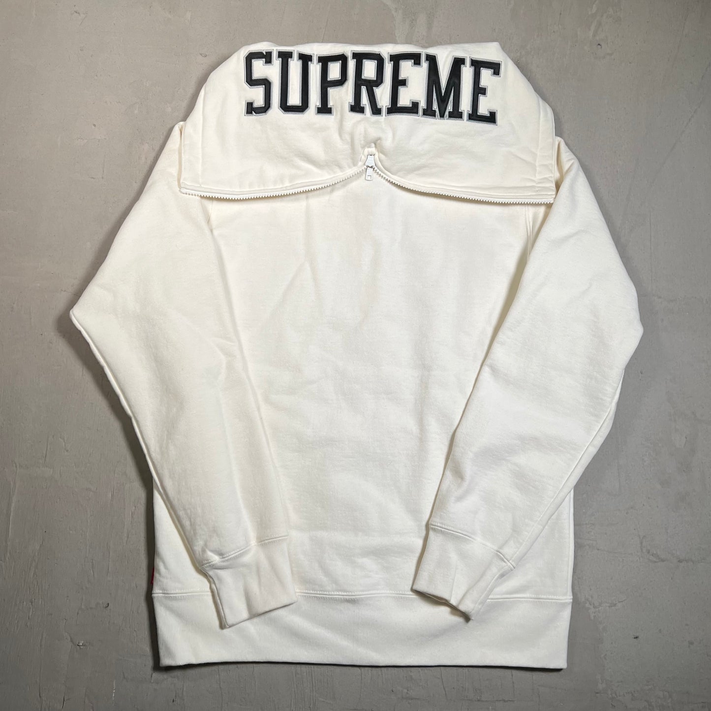 Supreme Split White Zip Up Hoodie Size Medium USED x17627