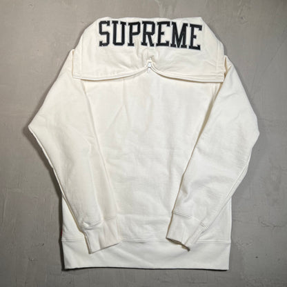 Supreme Split White Zip Up Hoodie Size Medium USED x17627