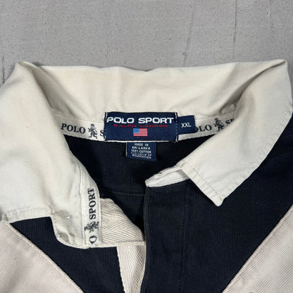 Y2K Polo Sport Black Rugby Longsleeve Size XXL USED v19140