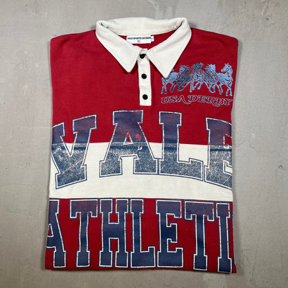Vale Athletics "USA Derby" Longsleeve Rugby Red Size Small USED x17296