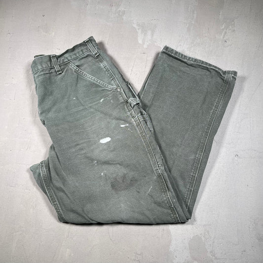 Y2K Carhartt Workwear Green Pants Size 38x32 USED v19139