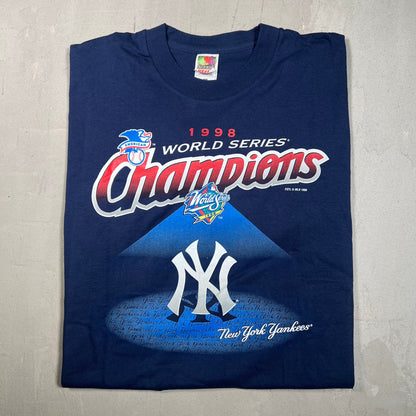 1998 Yankees World Series Champions Navy Blue Tee Size XL USED v18893