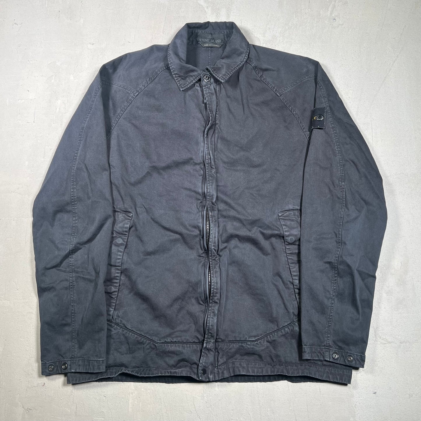 Stone Island Black Cargo Zip Up Light Jacket Size Large USED x17367