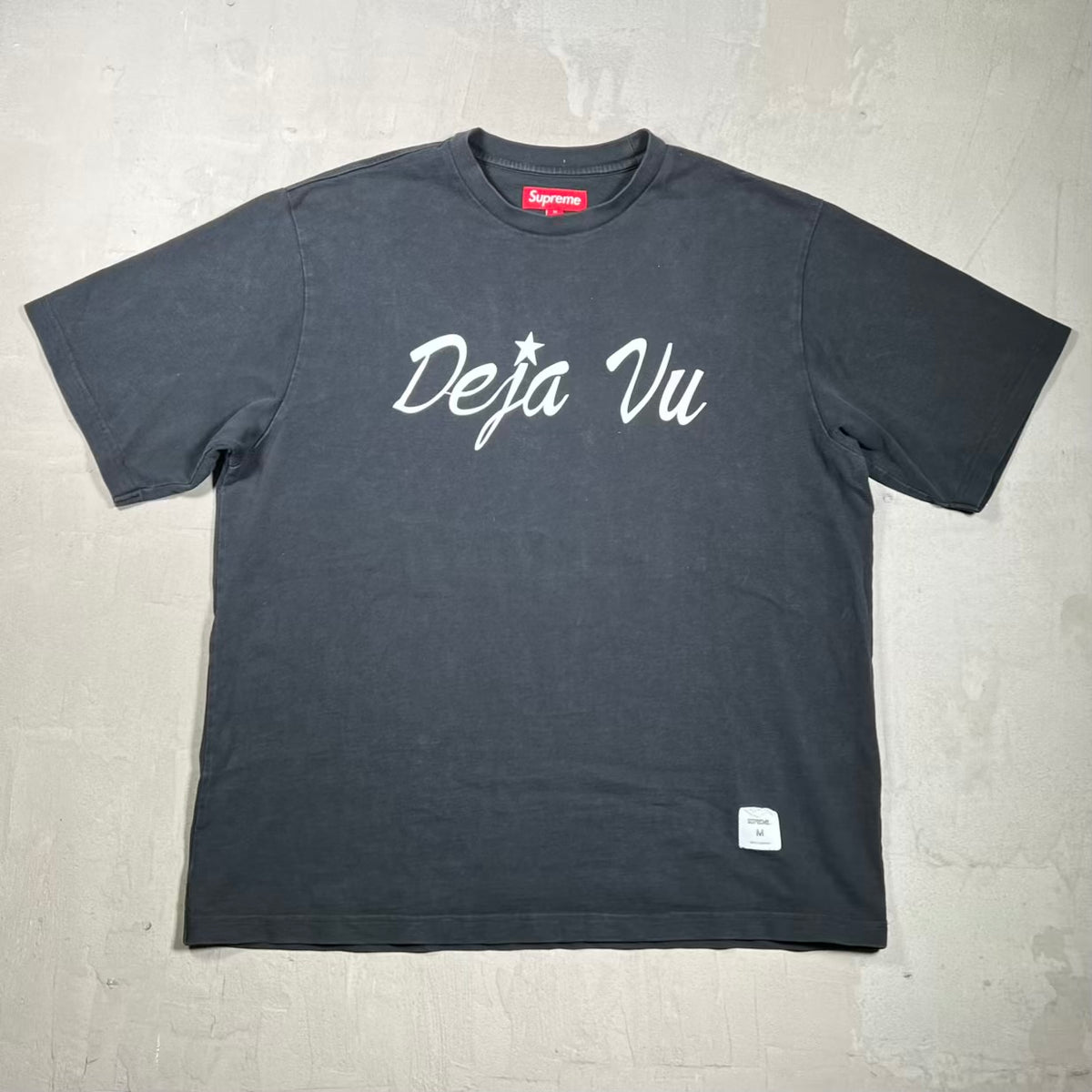 Supreme "Deja Vu" Black Tee Size Medium USED x18704