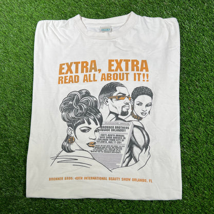 1996 "Extra Extra Read All About It" White Tee Size XL USED v17002