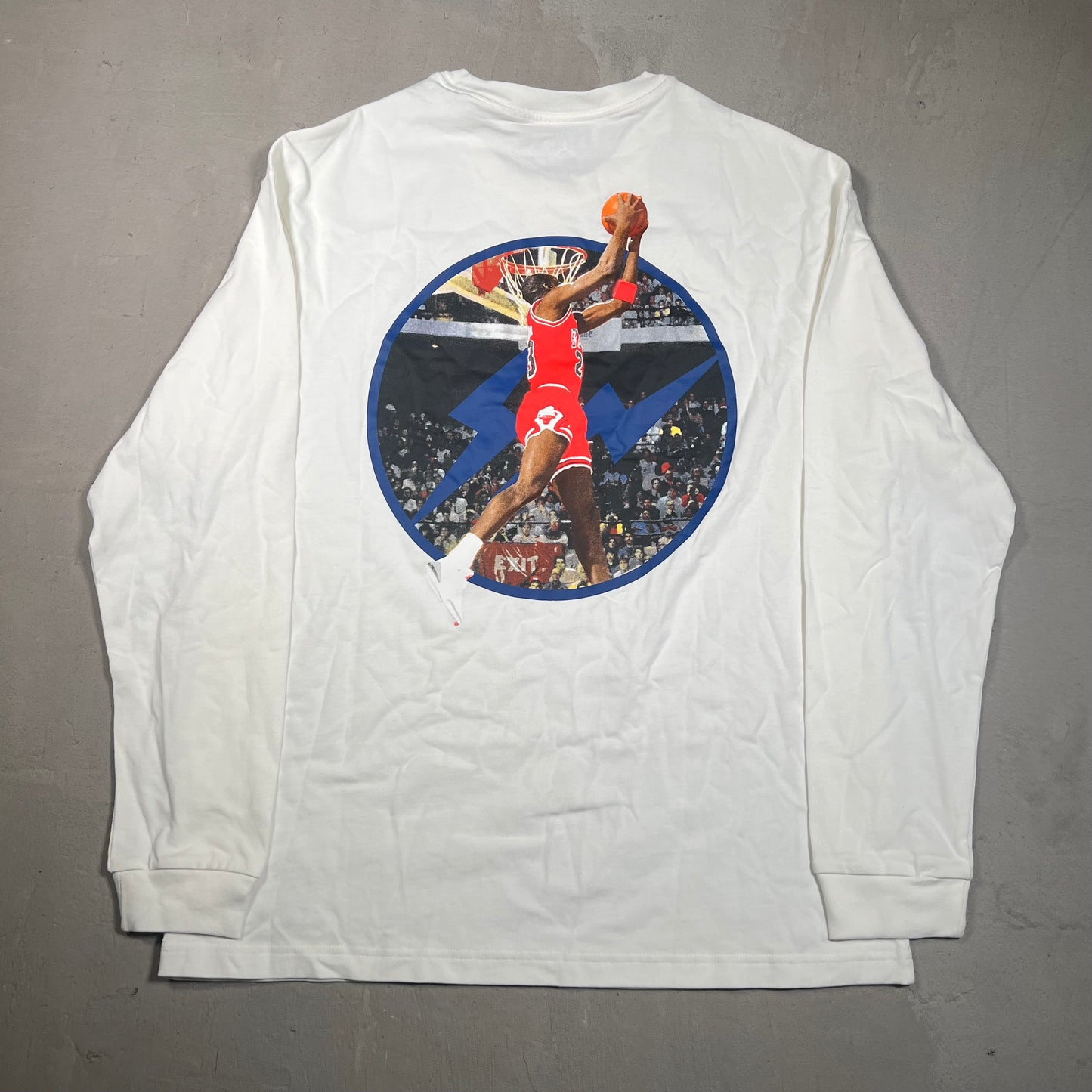 Jordan Fragment White Longsleeve Logo Tee Size Medium NEW x17461