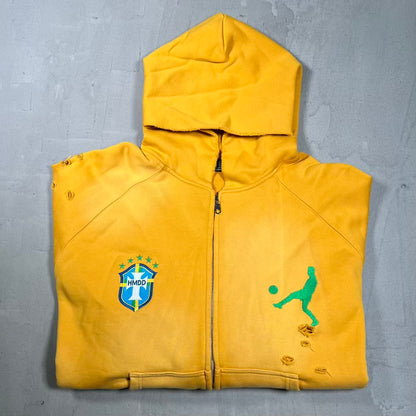 HMDD Rio Gold Brazil Hoodie Size Large USED x18619