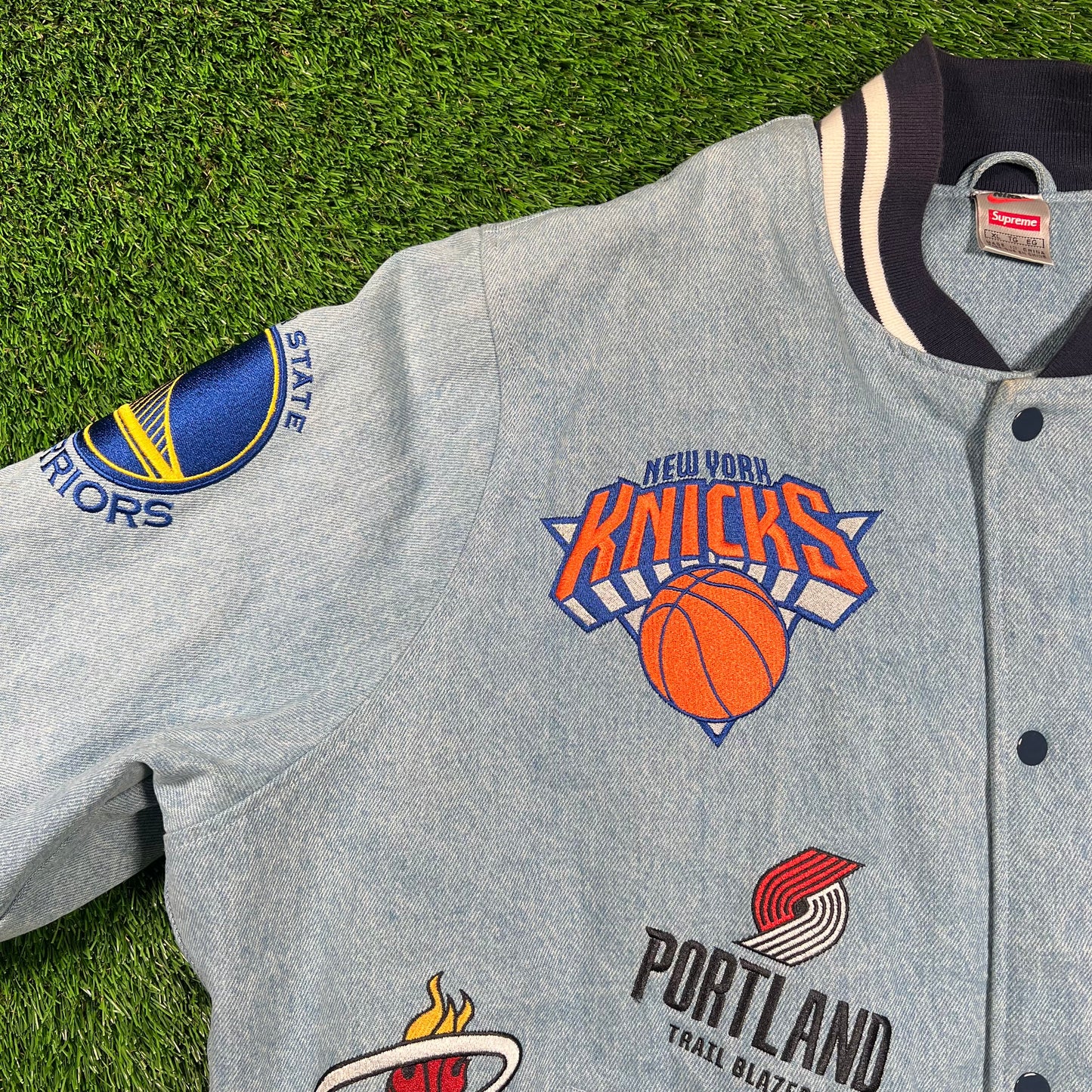 Supreme Nike NBA Teams Warm Up Denim Jacket (2018) Size XL USED x16542