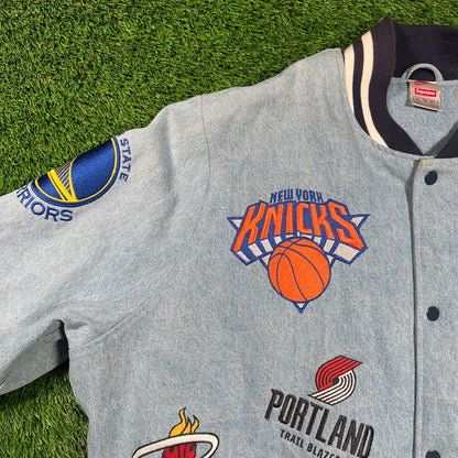 Supreme Nike NBA Teams Warm Up Denim Jacket (2018) Size XL USED x16542