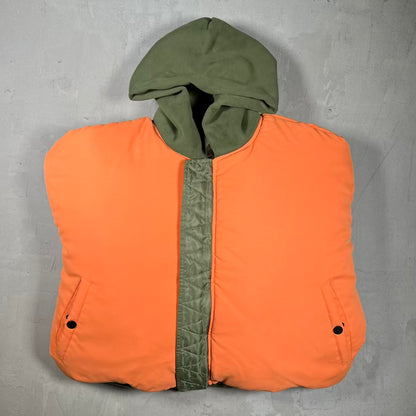 GV Gallery Olive Green Reversible Bomber Jacket Size Medium USED x18388