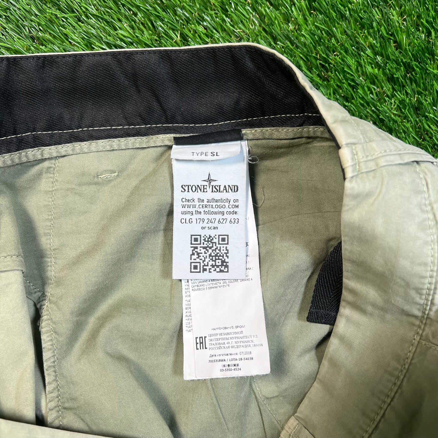 Stone Island Sage Green Cargo Pants Size 33 USED x16840