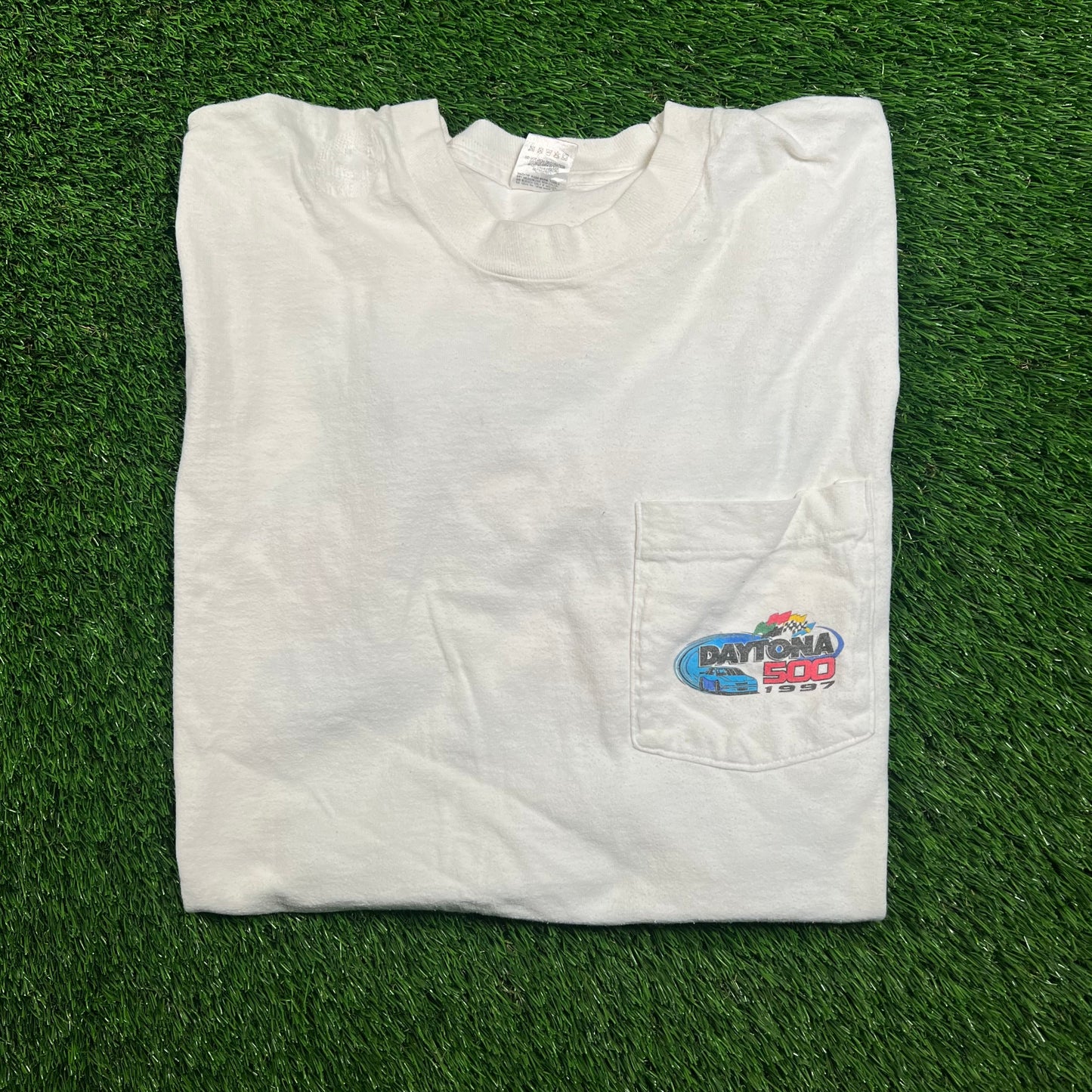 1997 Daytona 500 Dale Earnhardt's #3 White Tee Size XXL USED v18491