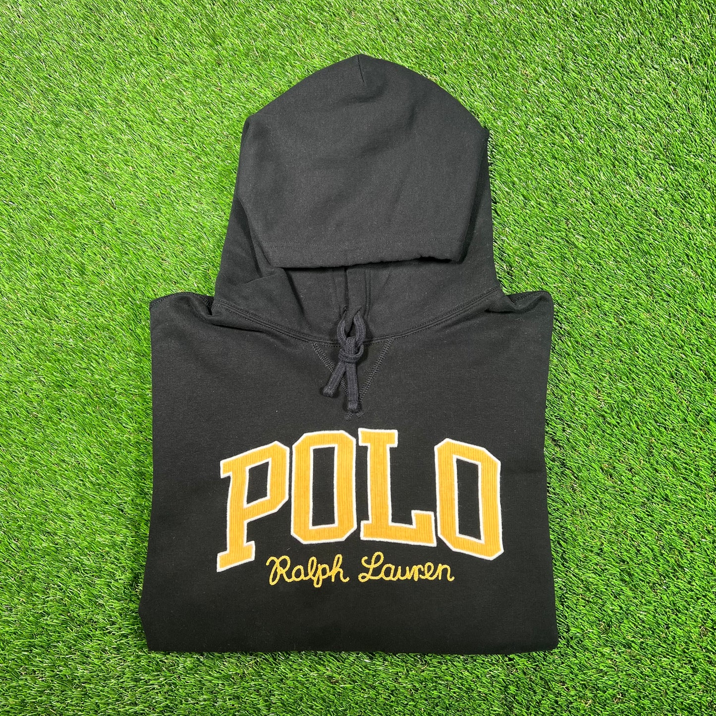 Polo Ralph Lauren College Logo Black Hoodie Size XL USED v17859