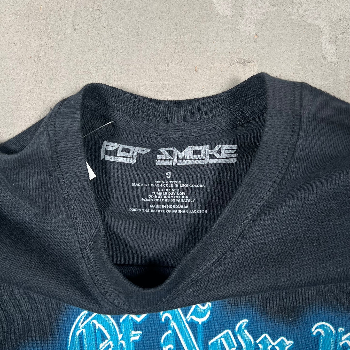 Vlone x Pop Smoke King Of NY Black Tee Size Small USED x5776