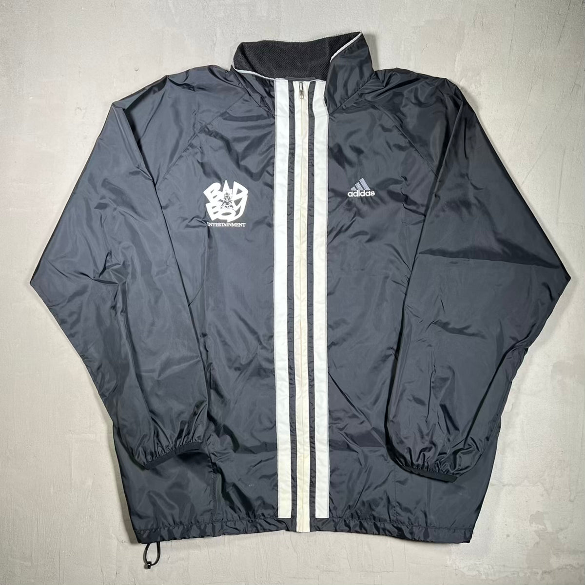 1990s Bad Boys Ent Adidas Promo Track Zip Up Black Jacket Size XXL USED v20110