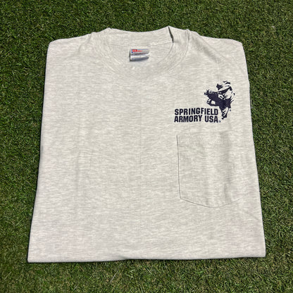 1997 Springfield Armory Guns Grey Tee Size Large USED v16467