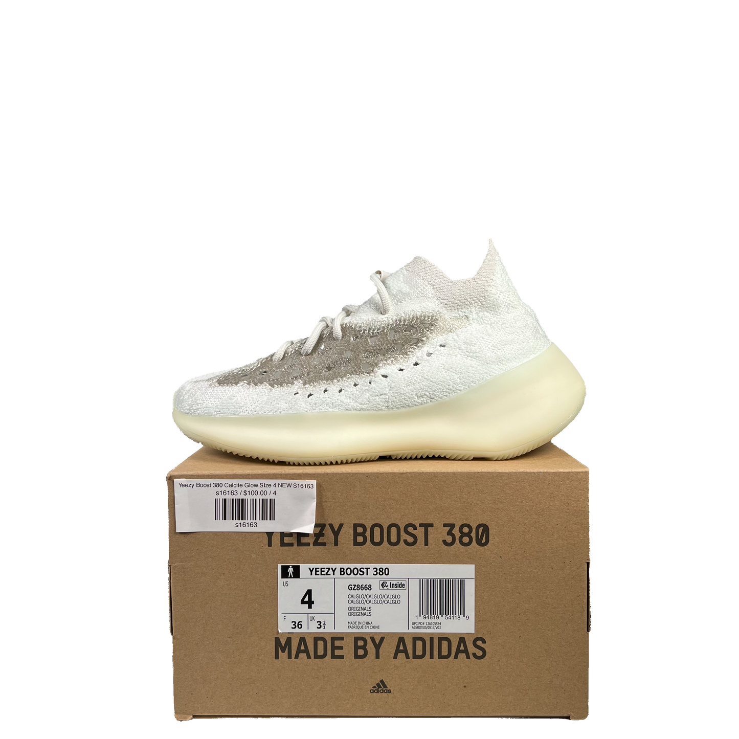 Yeezy Boost 380 Calcite Glow SIze 4 NEW S16163