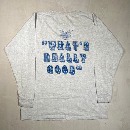 Y2K Diplomats Whats Really Good Grey Longsleeve Size XL USED v18332