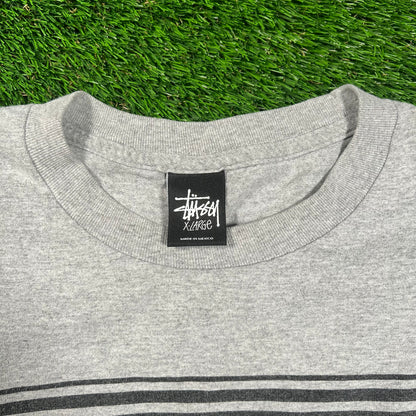 Y2K Stussy "Double S" Logo Grey Longsleeve Size XL x16476