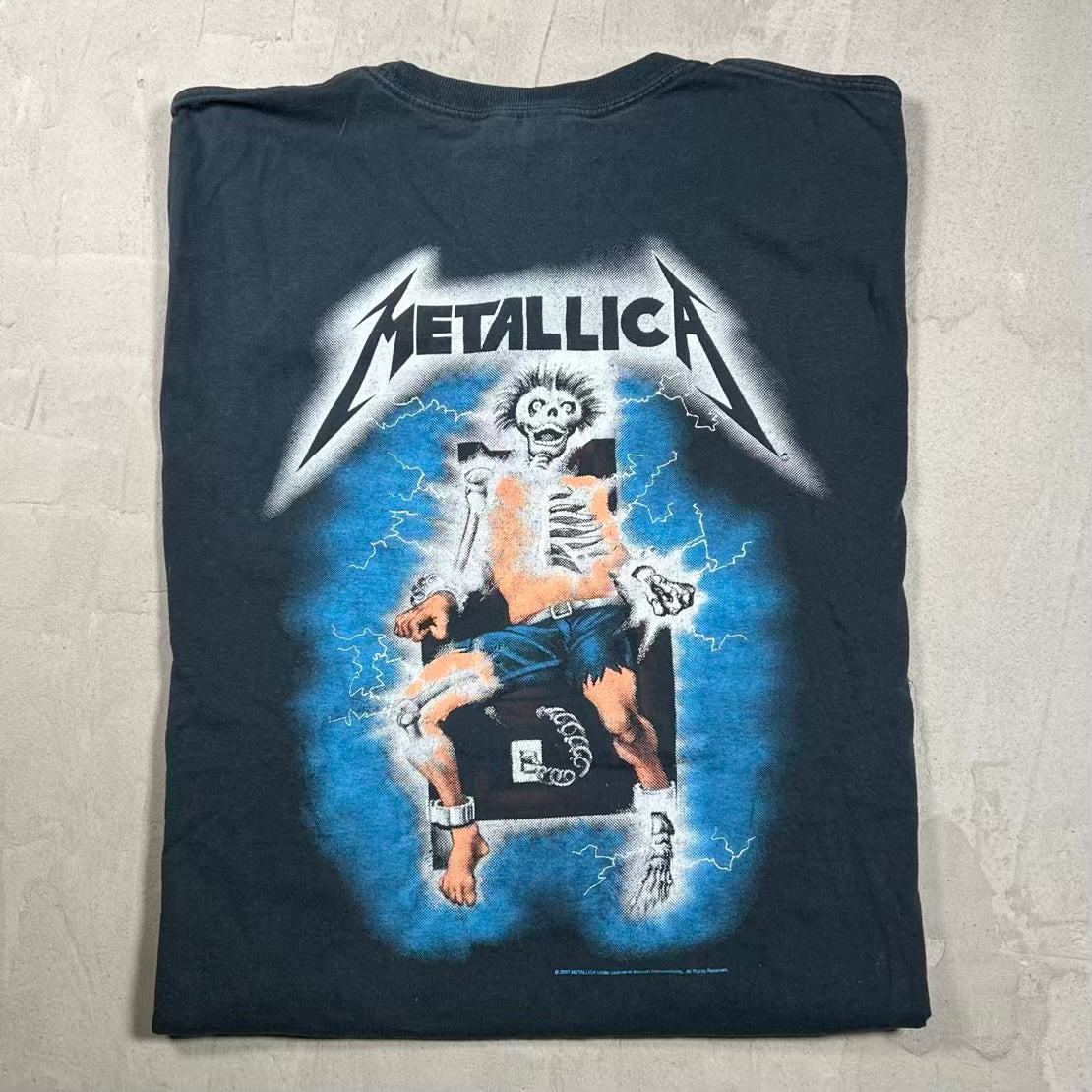 2007 Metallica Ride The Lightning Black Tee Size Large USED v20153