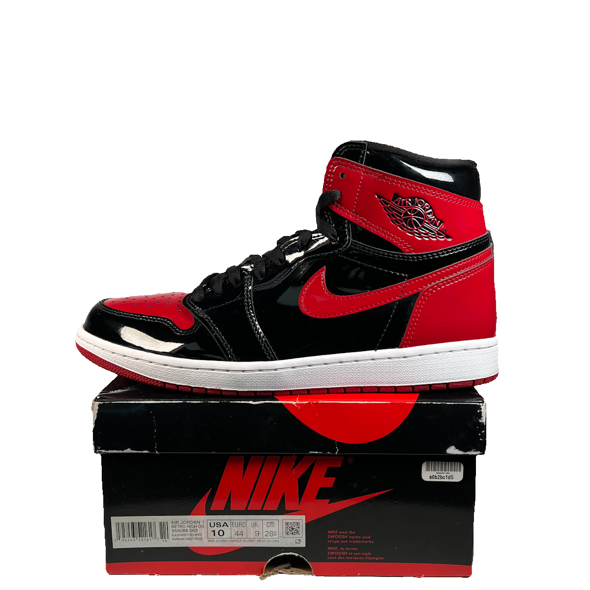 Jordan 1 Patent Bred (2021) Size 10 USED s22939