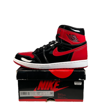 Jordan 1 Patent Bred (2021) Size 10 USED s22939