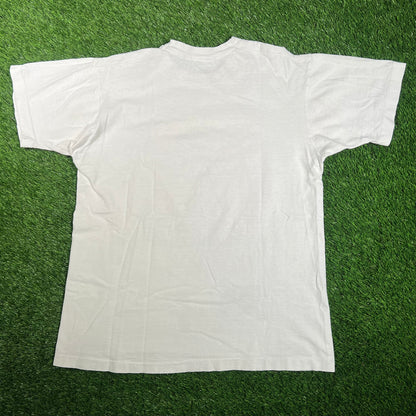 1992 Chicago Bulls White Back 2 Back Champos Tee Size Large USED v18230