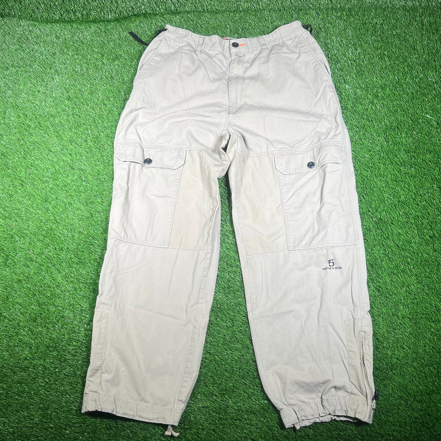 Y2K Triple Five Soul Tan Cargo Pants Size 38 USED v17905