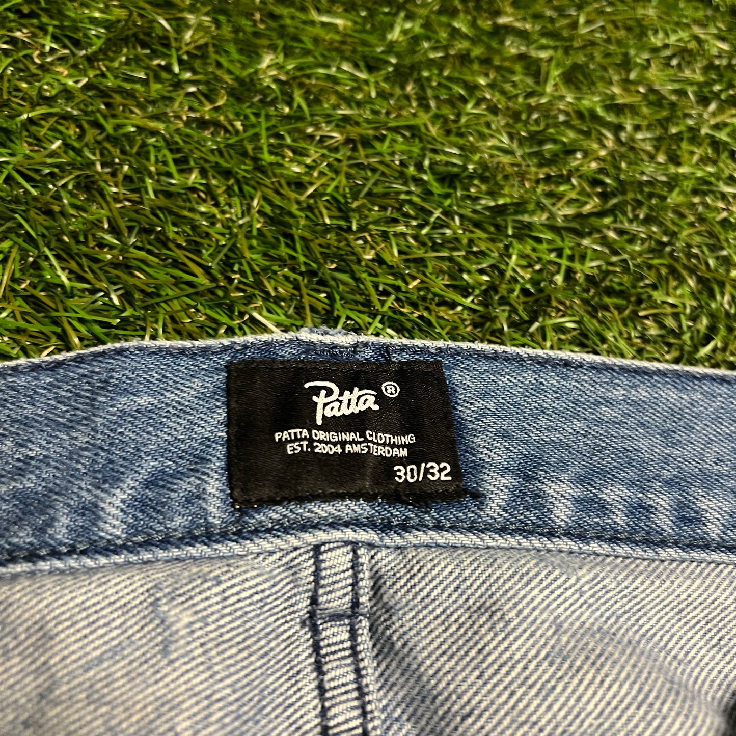 Patta Question Mark Blue Denim Jeans Size 30 USED x14160