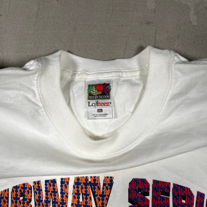 2000 Yankees Mets Subway Series Champs White Tee Size XL USED v19215