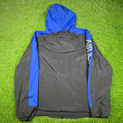 Nike Air Jordan Modern Black/Blue Zip Up Light Jacket Size Large USED v16911