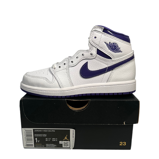 Jordan 1 High Court Purple (2021) Size 1y NEW s17342