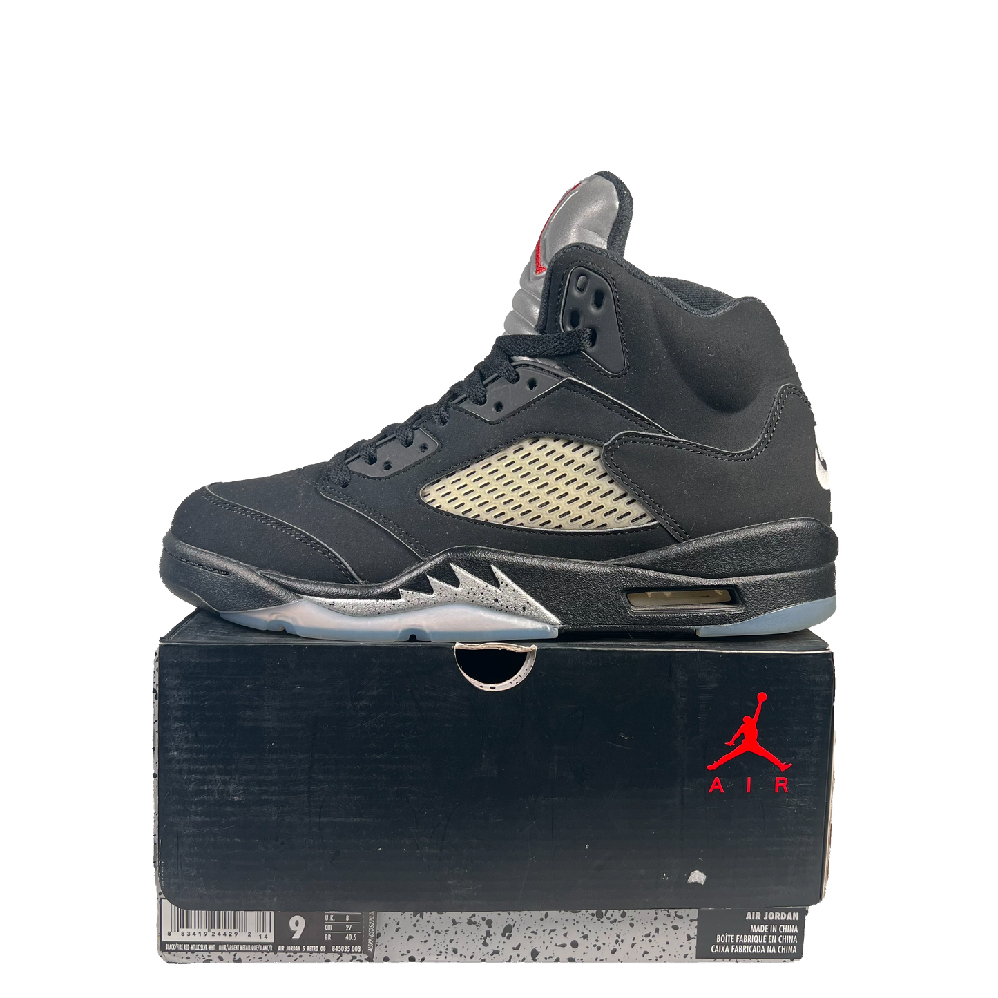 Jordan 5 Black Metallic (2016) Size 9 USED s19665