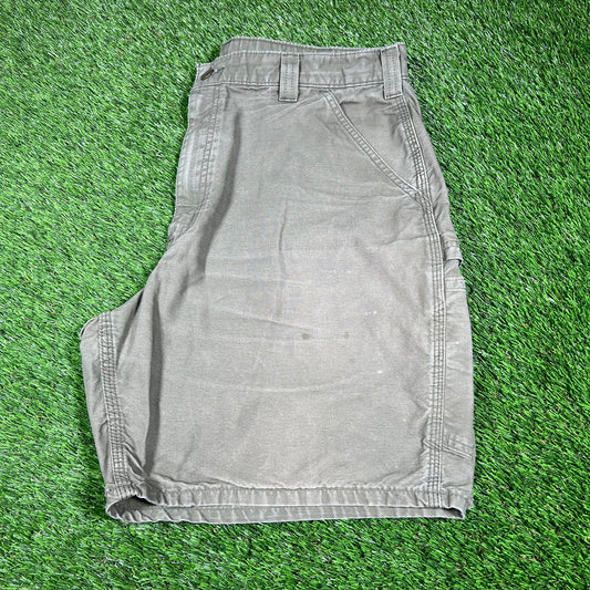 Carhartt Work Wear Olive Green Shorts Size 36 USED v16843