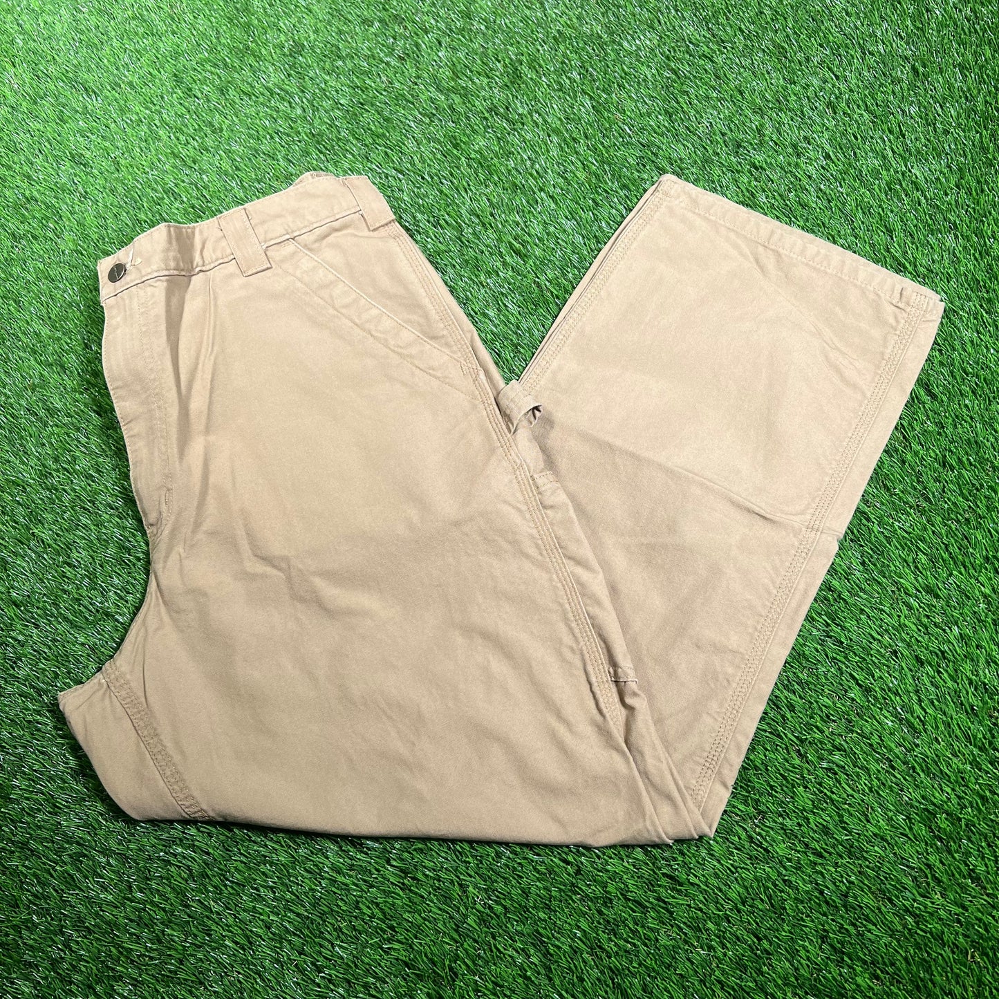 Carhartt Tan Work Wear Pants Size 36x30 USED v18077