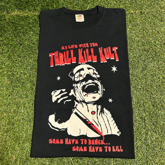 Y2K Thrill Kill Cult Black Tee Size XL USED v16109
