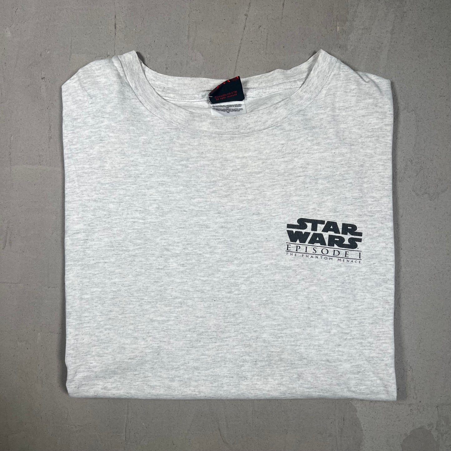 Y2K Star Wars Episode The Phantom Menace Grey Tee Size XL USED v16674