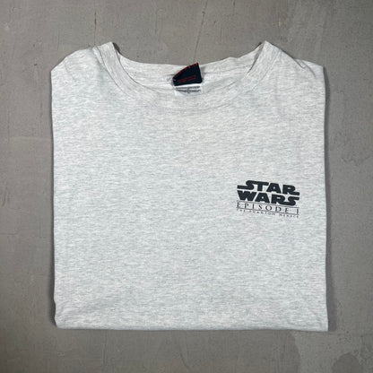 Y2K Star Wars Episode The Phantom Menace Grey Tee Size XL USED v16674