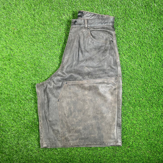 GV Gallery Raspberry Brown Leather Shorts Size Small NEW x15637