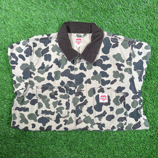 Carhartt WIP Green Camo State Button Up Jacket Size Large USED v18063