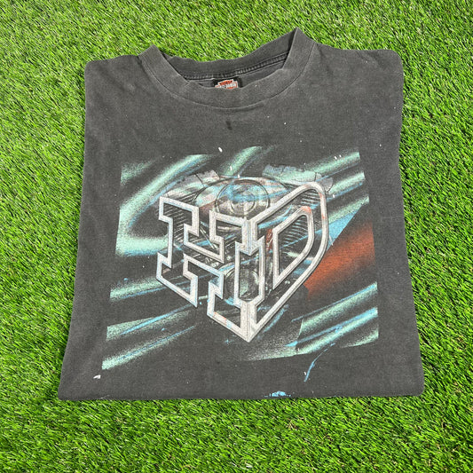 1990s Harley Davidson Fairfield CA Black Tee Size Large USED v16790