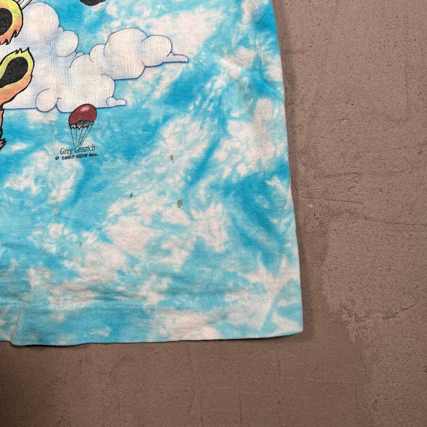 1993 Grateful Dead Parachuting Bears Full Print Tee Size XL USED v10147