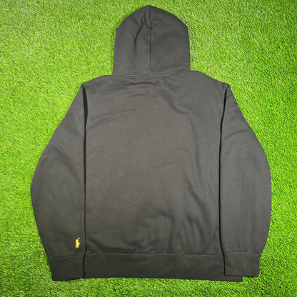 Polo Ralph Lauren College Logo Black Hoodie Size XL USED v17859