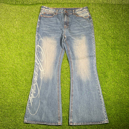 GV Gallery Miley Cyrus Flared Blue Jeans Size Large NEW x15442