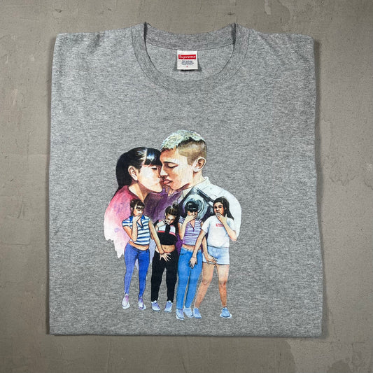 Supreme Kiss Tee Grey (2017) Size Large USED x17358